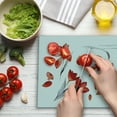 thumbnail image 3 of Floral Cutting Board, Autumn Flowers and Leaves Petals Illustration in Watercolors Painting Art, Decorative Tempered Glass Cutting and Serving Board, Large Size, Red Purplegrey, by Ambesonne, 3 of 5
