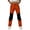 Orange, variant on ATOYSOY Womens Color Contrast Cargo Pants Solid Color Pair Tone Panel Button Waist Zipper Side Pocket Cuffed Ankle Woven Trousers For Outdoor Hiking Daily Street Workout Casual Outfit