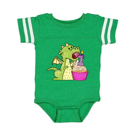 

Inktastic Dragon Cupcake 1st Birthday Gift Baby Boy or Baby Girl Bodysuit