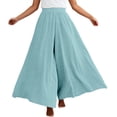 thumbnail image 1 of YUEHUA Women's Casual Elastic High Waist Wide Leg Pants Palazzo Trousers Skirt Elegant Flowy Wide Leg Pants Loose, 1 of 8