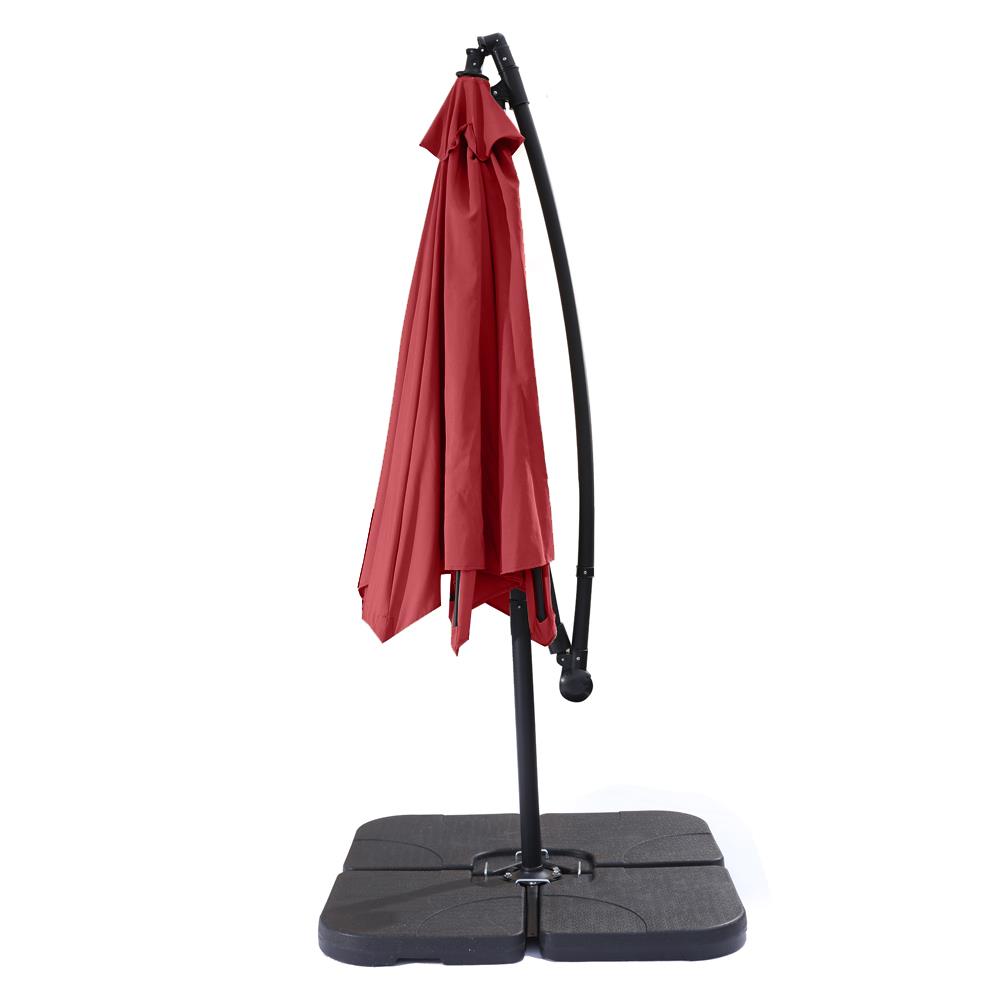 Zimtown 10' Hanging Iron & Polyester Cloth Umbrella Patio Sun Shade Outdoor Wine Red Not include Stand - image 5 of 8