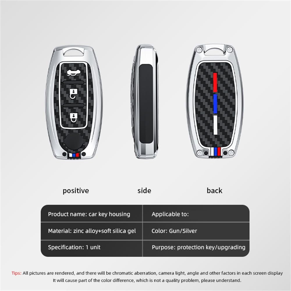 Key Cover with Keychain Fit for Nissan 3-Button Key Fob for Altima Rogue Versa Kicks Maxima Murano Titan Pathfinder Sentra Frontier Juke Armada,Carbon Pattern Holder Key Bag