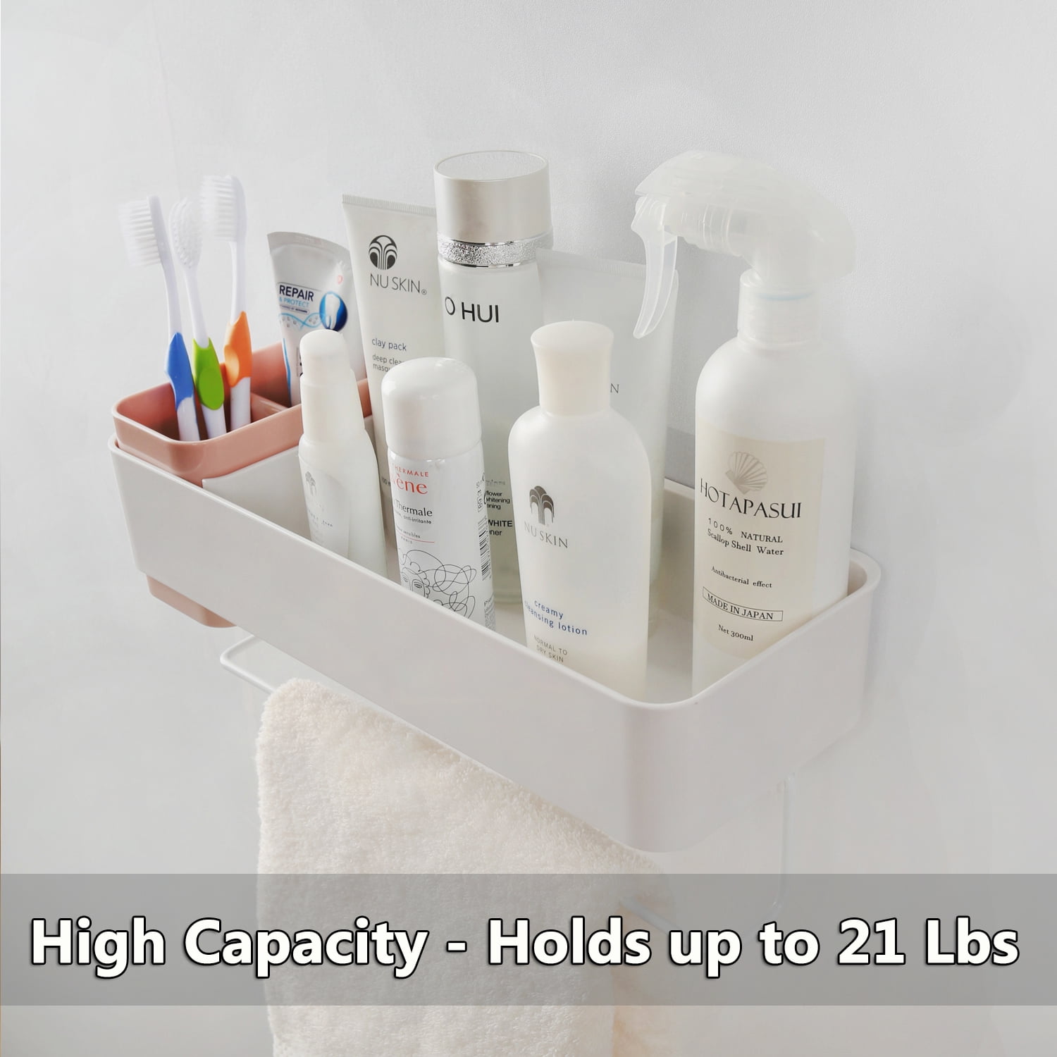 MORNITE Bathroom Wall Organizer Shelf Storage Adhesive, Small Apartment  Restroom Essentials Shower Caddy Suction Green