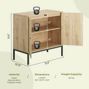 Brafabhome Boho Rattan Sideboard Storage Cabinet, 4 Doors Modern Buffet Cabinet with Storage Shelf for Living Room, Dining Room, Entryway, Kitchen | Beige
