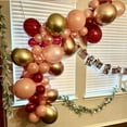 thumbnail image 6 of Retro Pink Rose Balloon Garland Kit Burgundy Rose Gold Metallic Balloon Arch Pearl Dusty Pink Party Balloons for Bridal Baby Shower Birthday Wedding Party Decoration Supplies, 6 of 7