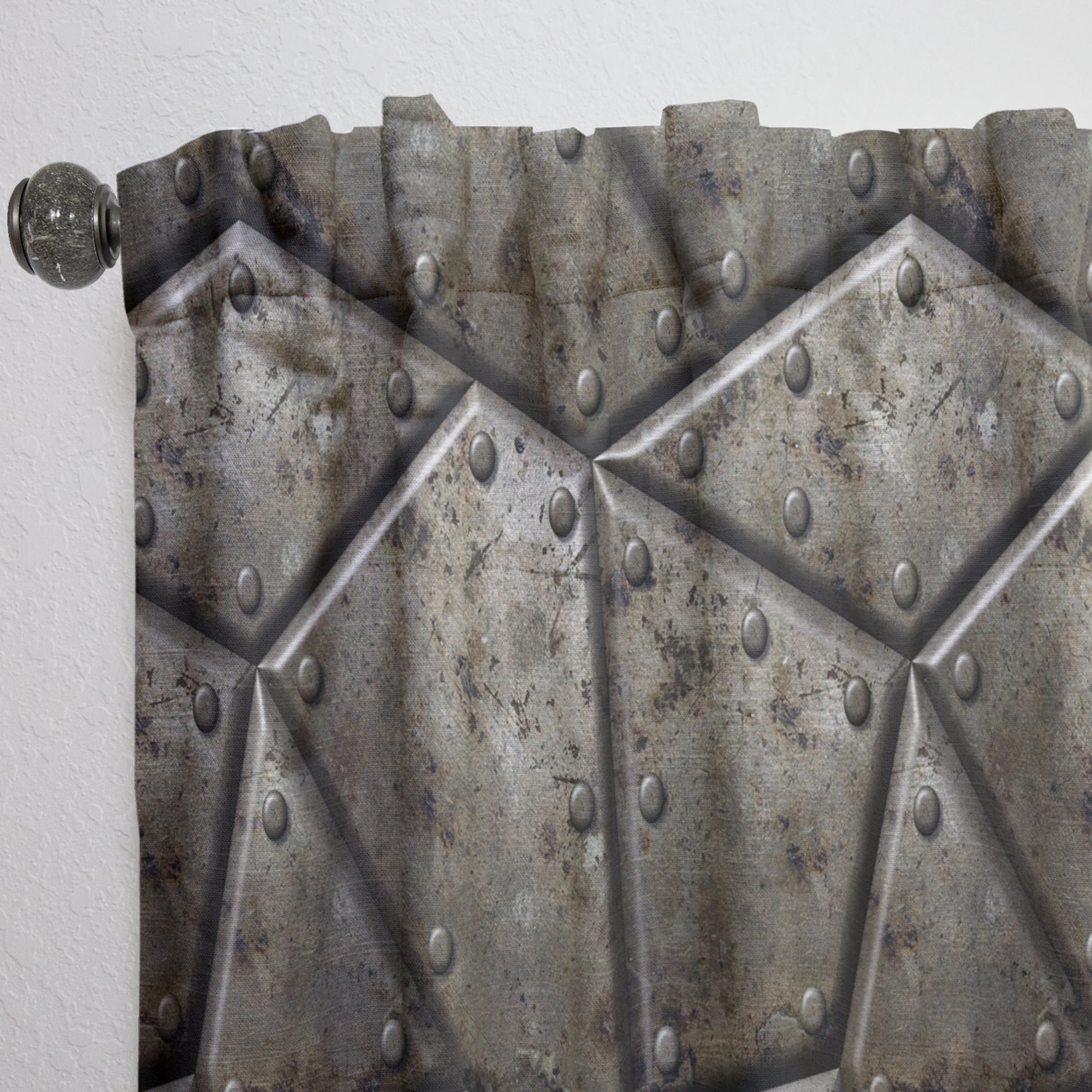 Designart 'Armor Metal Texture' Bohemian & Eclectic Curtain Panel