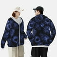 thumbnail image 4 of Fotbe Blue-Purple Raspberries Chaqueta con Protección Solar UPF 50+ para Hombre y Mujer, Camisa con Capucha y Bolsillos-X-Large, 4 of 7