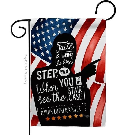 Breeze Decor G161094-BO 13 x 18.5 in. Faith is Taking MLK Black History Martin Luther King Double-Sided Decorative Vertical Garden Flags - House Decoration Banner Yard Gift
