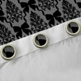 thumbnail image 4 of jejeloiu Cartoon Bowtie Ribbon Black Out Curtains,Retro Damask Flower Curtains Pack of 2 (42x63 Each),Gray Black Bedroom Curtains For Girls Kids,Microfiber Bedroom Decor, 4 of 6