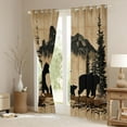 thumbnail image 3 of Castle Fairy Bears Black Out Curtains,Woodland Animal Curtains Pack of 2 (42x63 Each), 3 of 6