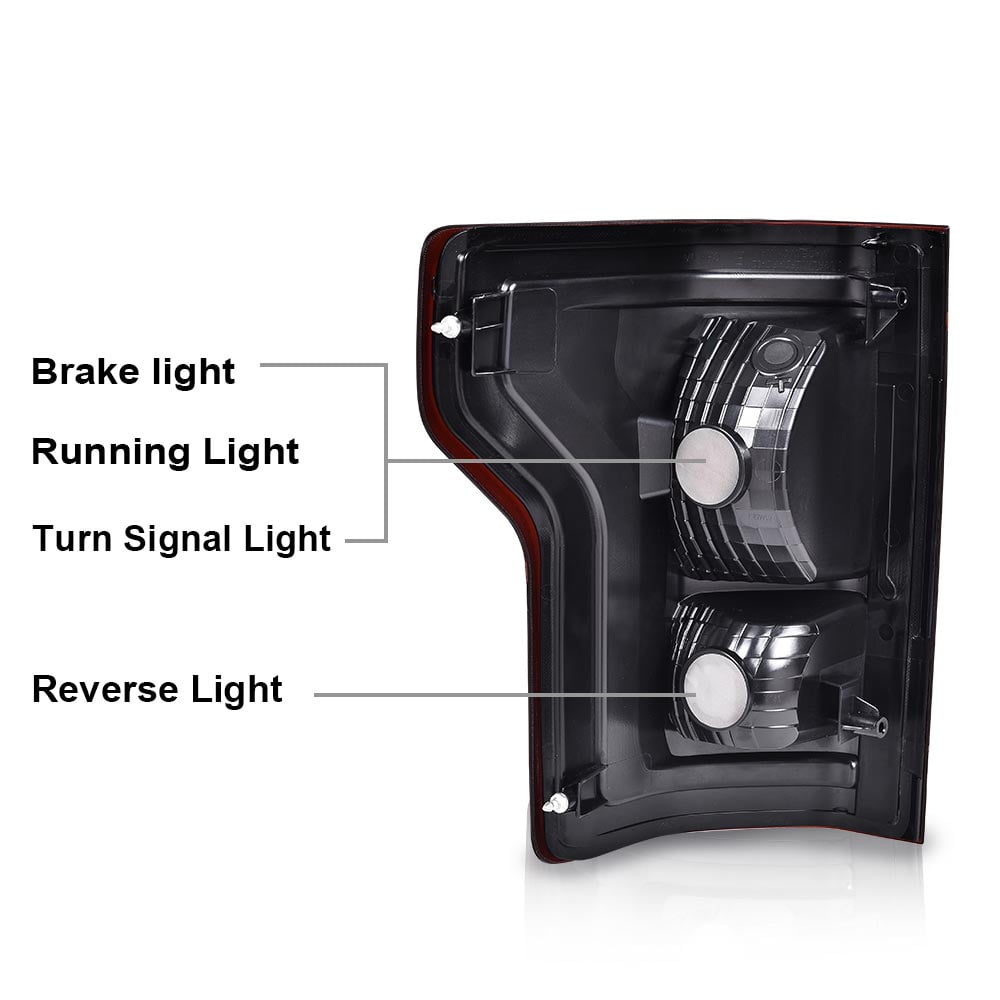 PIT66 Pair Smoke Tail Light Halogen Driver & Passenger Fit For 2015-2017 Ford F-150