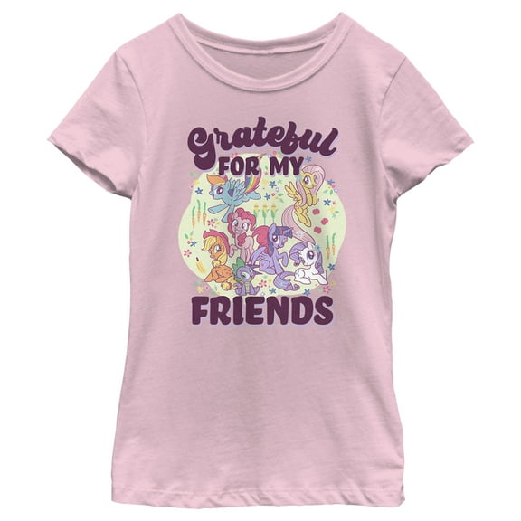 Girl's My Little Pony: Friendship is Magic Grateful for my Friends Graphic Tee Light Pink Medium