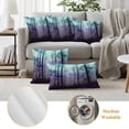 thumbnail image 6 of Teal Purple Forest Outdoor Pillow Covers 20"x12" Set of 2, Waterproof Throw Pillow Covers for Patio Furniture, Vintage Foggy Woods Tree Decorative Cushion Pillowcases for Garden Porch Couch Sofa, 6 of 9