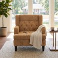 thumbnail image 3 of Leumius Accent Chair, Modern Tufted Armchair, Upholstered Single Sofa Chair for Living Room and Bedroom, Orange, 3 of 9