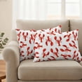 thumbnail image 2 of Red Lobster Outdoor Waterproof Pillow Covers, Summer Ocean Animal Minimalist Art Decorative Rectangle Throw Pillowcase Sofa Cushion Sham for Patio/Couch/Chair, 20"x12" 2 Pack, 2 of 8