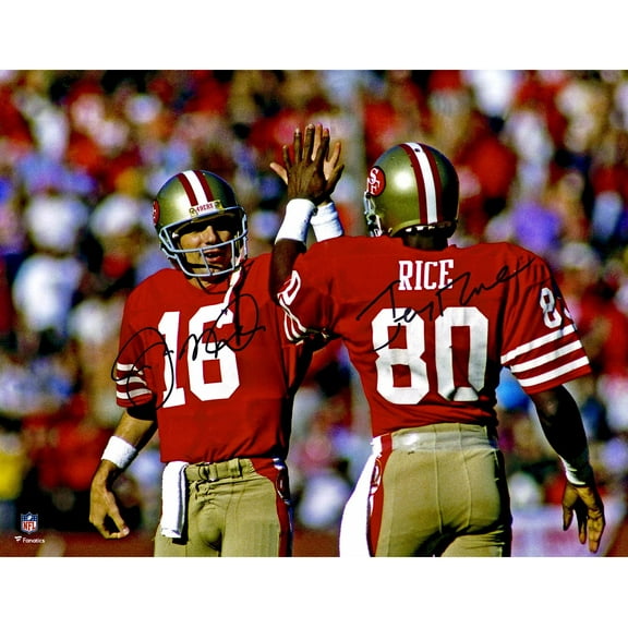 Joe Montana, Jerry Rice San Francisco 49ers Dual Signed 11" x 14" Red Jersey Photograph - Fanatics Authentic Certified
