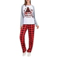 thumbnail image 2 of EYIIYE Family Matching Christmas Sleepwear, Christmas Tree Plaid Print Long-Sleeved Tops + Trousers/One-Piece Jumpsuit, 2 of 10