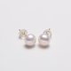 thumbnail image 1 of Aretes de perlas blancas cultivadas de agua dulce seleccionadas a mano de 14K, 1 of 5