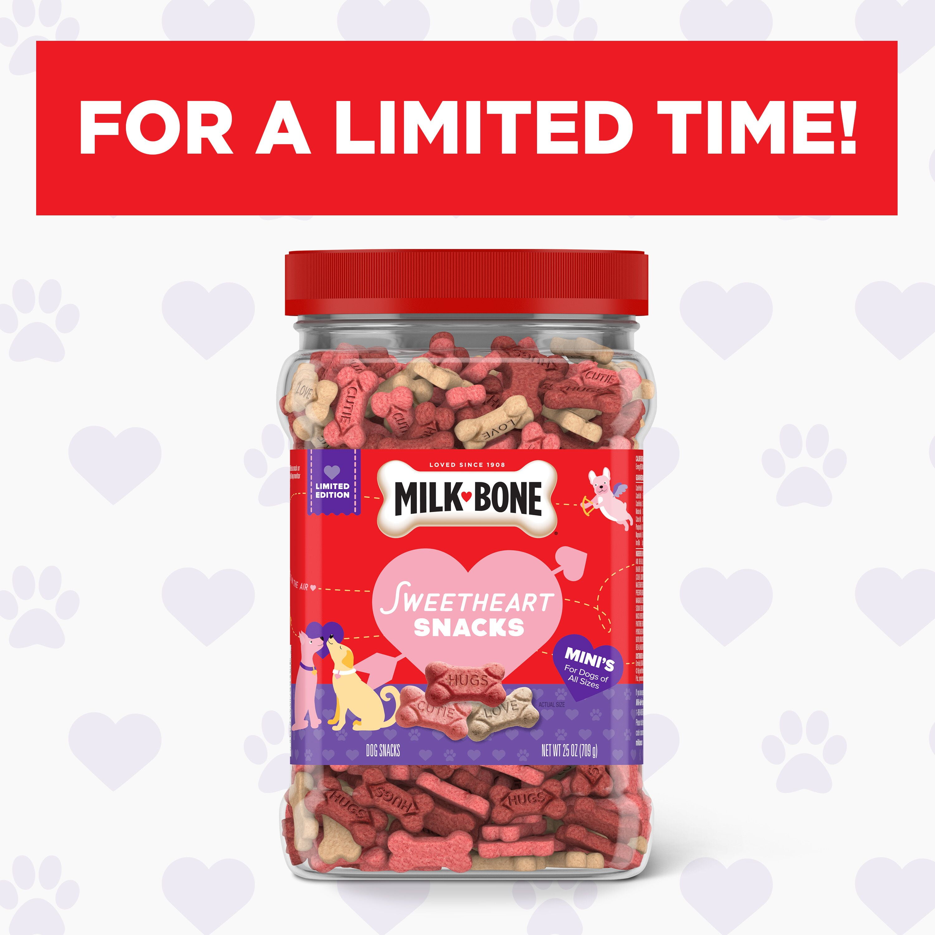 Milk-Bone Sweetheart Snacks Mini’s Dog Treats, 25 oz. Canister