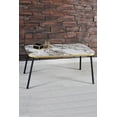 thumbnail image 1 of Black Marble Coffee Table with Black Metal Legs,Modern Style Faux Marble Coffee Table with Gold Side Details, Modern Rectangular Coffee Table for Living Room,Accent Table,Center Table for Living Room, 1 of 1