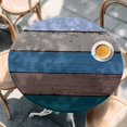 thumbnail image 3 of Farmhouse Blue Gradient Wood Board Fitted Round Tablecloths Table Covers 36"-44",Waterproof Table Cloth for Kitchen Holiday Party Tables Decor, 3 of 9