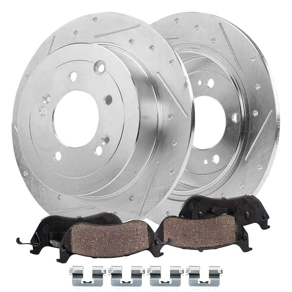 Detroit Axle - Rear Brake Kit for 2016-2021 Hyundai Tucson 2017-2022 Kia Sportage, 11.89" inch Drilled Brake Rotors Ceramic Brakes Pads Replacement
