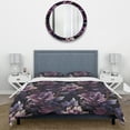 thumbnail image 3 of Designart "Moody Shadowed Elegance II" Purple Floral Bedding Covert Set - Cottage Bed Set With 2 Shams, 3 of 5