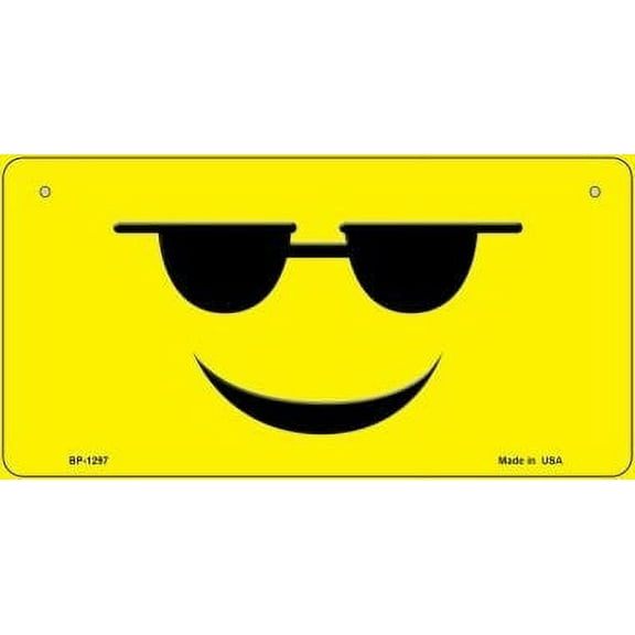 Smart Blonde BP-1297 3 x 6 in. Sunglasses Cool Smiley Novelty Metal Bicycle Plate