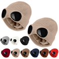 thumbnail image 2 of Sillenn Unisex Knitted Beanie with Goggles Windproof Warm Winter Thermal Fleece Lined Chunky Skull Cap Soft Slouchy Warm Cuffed Stretchy Headwear Rib Knit Ski Mask Cold Weather Face Covering Beanie, 2 of 5