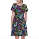thumbnail image 1 of Disketp Watercolor Floral Paisley para Vestido de Manga Corta para Mujeres, Vestidos de Verano para Mujeres, Casual y Holgado para la Playa, 1 of 6