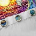 thumbnail image 4 of Homewish Teens Bohemian Sun Black Out Curtains, Vintage Blue Ocean Waves Curtains Pack of 2 (42x63 Each), Oil Printing Artwork Bedroom Curtains, Curtains Blackout Home Decor, 4 of 6
