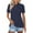 Dark Blue, variant on Relaxed Fit Poplin Shirt for Women Versatile Short Sleeve Button Up Top Wrinkle Resistant Everyday Essential Wear