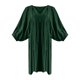 thumbnail image 4 of Vestido mini informal con lazo delantero y manga 3/4 para mujer - Tejido de rayón, bajo con volantes plisados, cintura elástica, tallas S-XL, 4 of 5