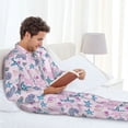 thumbnail image 5 of Bingfone Men's Pajama Set 2 Piece Loungewear PJs, Long Sleeve with Pajama Pants-Sea Shells 3, 5 of 7