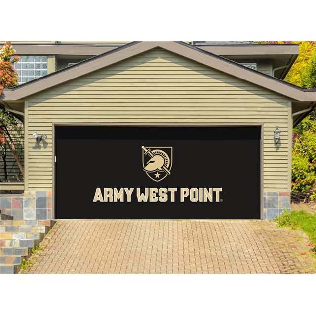 Showdown Displays 810034ARMY-001 7 x 16 Pi NCAA Double Garage Porte Décor Armée Chevaliers Noirs - N°001
