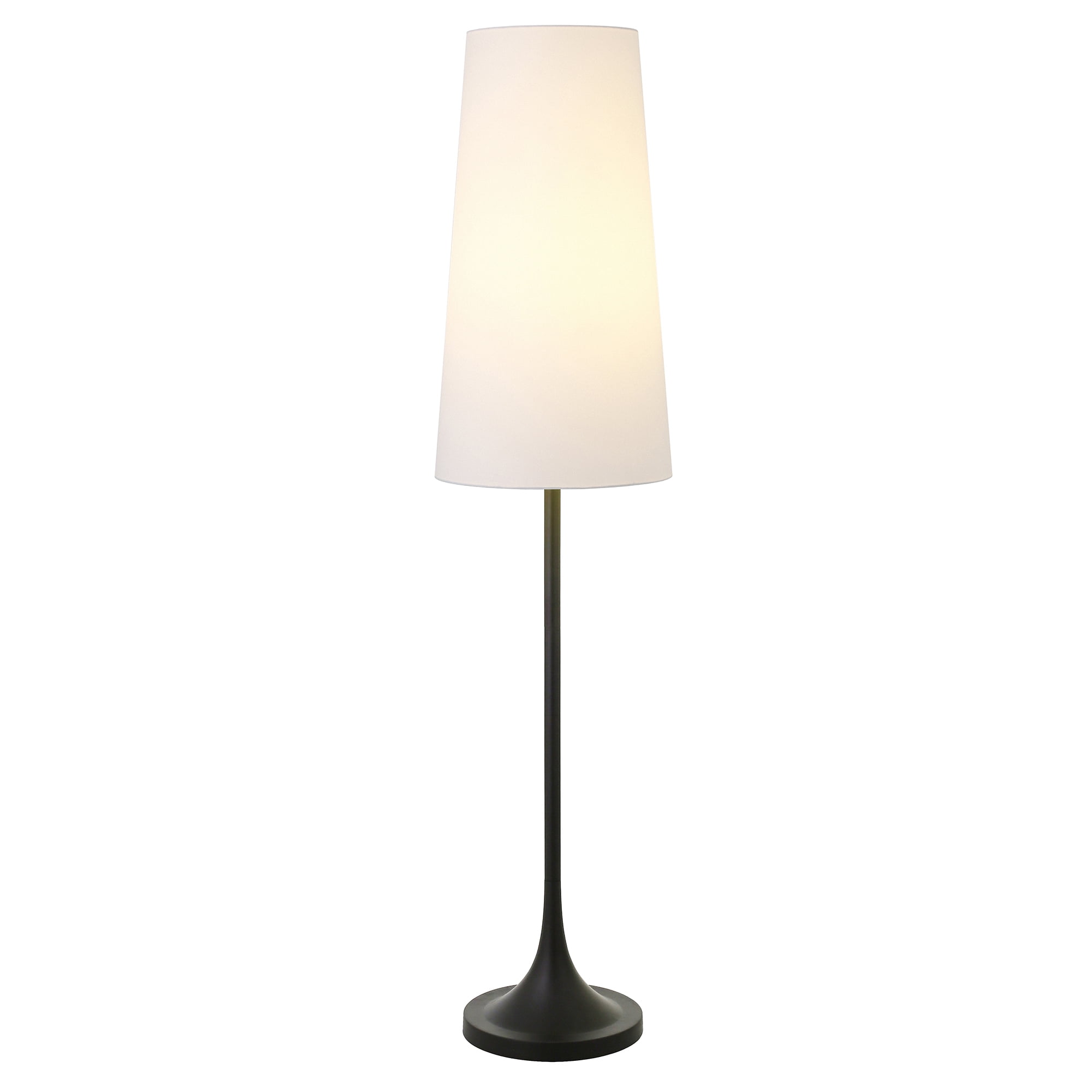 Evelyn&Zoe Yana 60" Tall Floor Lamp with Fabric shade in Blackened Bronze/White