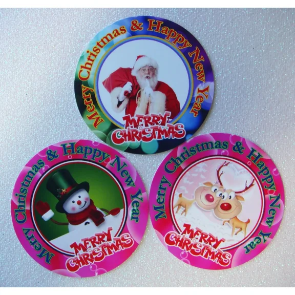 12 Christmas Holiday Party Favor Stickers (Bags Not Included) #1