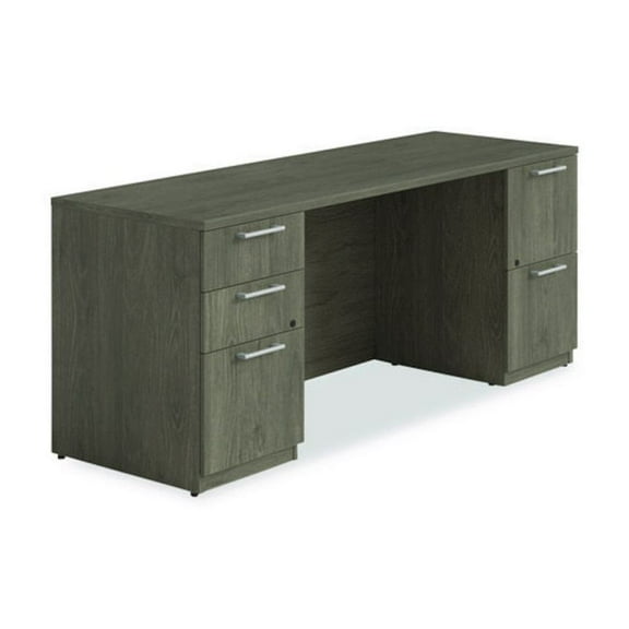 Alera Seville Series Double Pedestal Credenza, 72w x 24d x 29h, Walnut