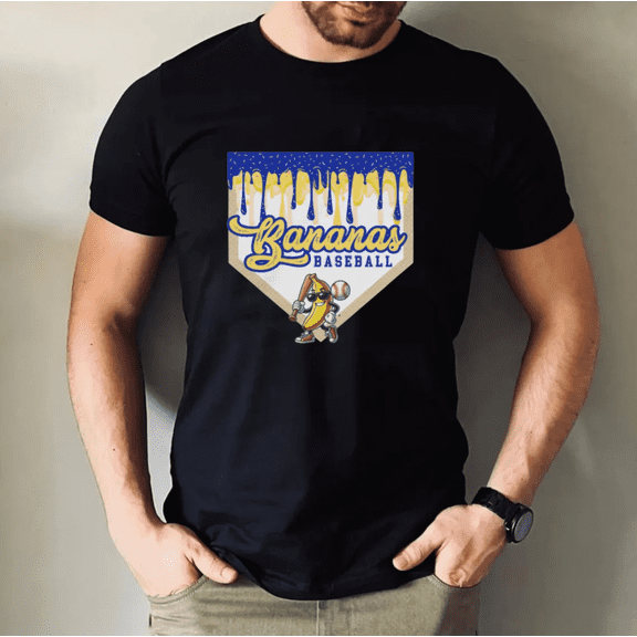 Banana Baseball Kids Summer Fun Outfit Unisex T-Shirt, for men & women, up to size 5XL