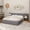 Gray, variant on Queen Size Upholstered Platform Bed with Reading Lights, Drawers, Trundle and Shelves, Gray