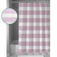 thumbnail image 3 of Shower Curtain Bathroom Set Modern Striped Lines Waterproof Fabric Shower Curtains with Grommets&Hooks Pink and White Privacy Bath Curtain for Bathtub 72x72in, 3 of 7