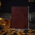 thumbnail image 6 of Mythrojan Leather Bound Journal Set Medieval Handmade Gift Combo for Men and Women Vintage Tiger Embossed Diary Travelers Notepad 120 Pages Brown - Pack of 2, 6 of 7