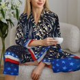 thumbnail image 6 of Uemuo Fireworks Pattern Womens Pajama Sets,PJ Set for Women,Pajamas for Women Logo,Long Sleeve Pajama Set for Women,Soft Long Sleeve Top With Pants-Small, 6 of 9