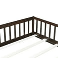 thumbnail image 6 of Miniyam Full Size Floor Bed with Guardrails and Door for Kids, Espresso, 6 of 7
