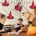 thumbnail image 6 of Xfvqtps Halloween Decorations Witch Hat Hangings Spider Web Print Party Decoration Props Red, 6 of 6