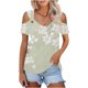 thumbnail image 1 of Camisas de Manga Corta para las Mujeres de Verano Sexy Frío Hombro Suéter Blusa Cuello en V Sólido, Ligero para Diario, 1 of 9