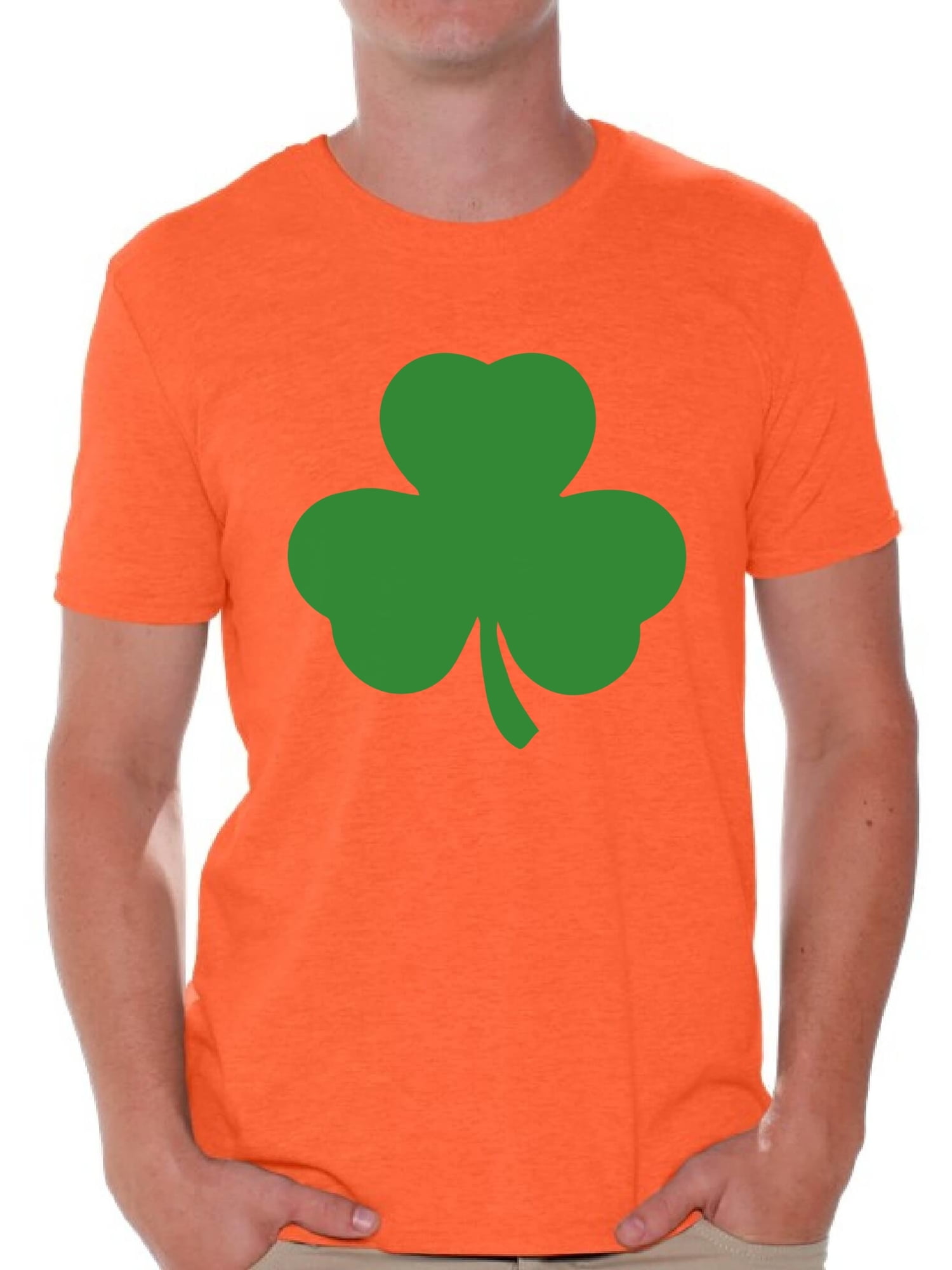 Irish 4 Leaf Clover Green White Orange Country Pride  Retro Ringer T-shirt 