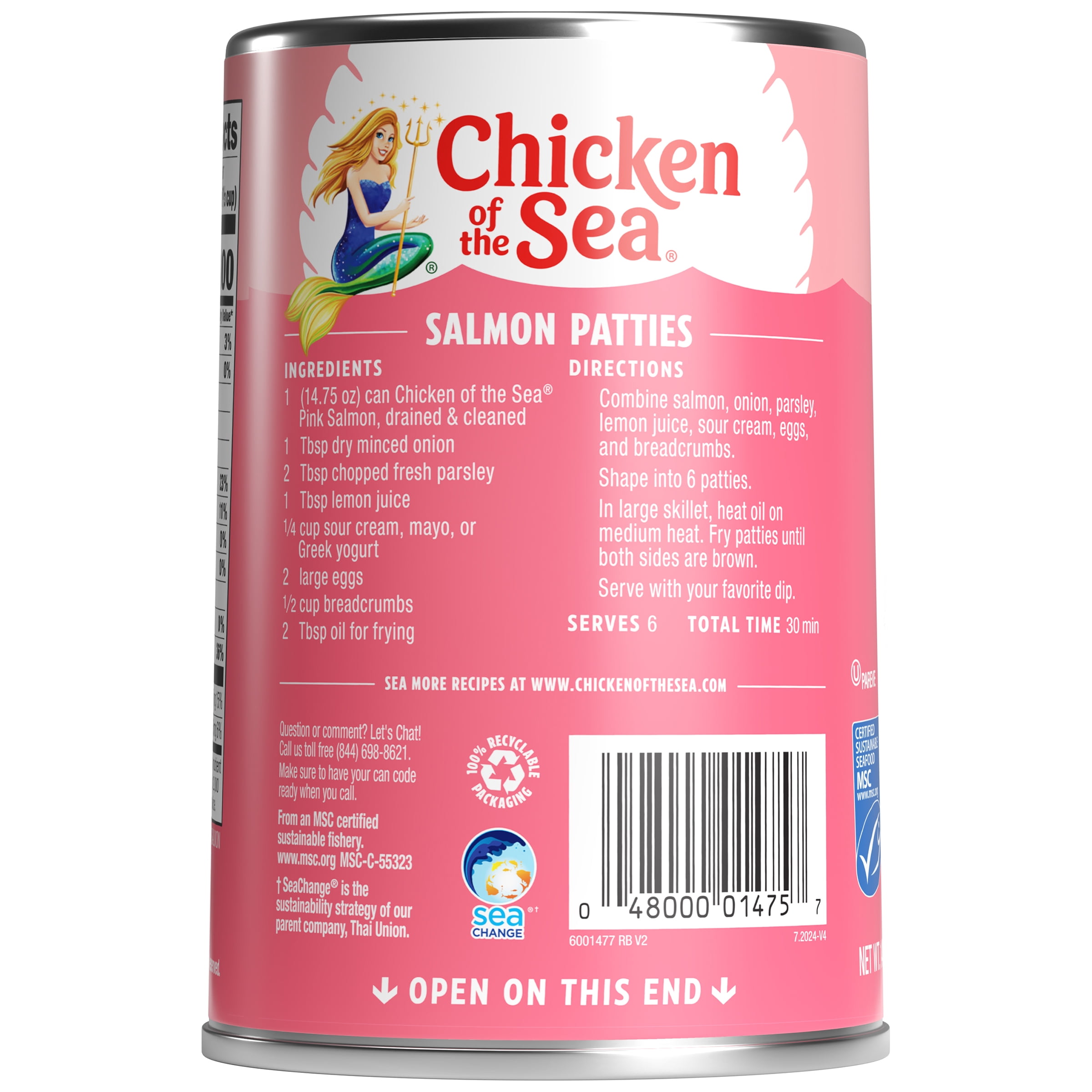 Chicken of the Sea Wild Caught Alaskan Pink Salmon, Traditional Style 14.75 oz
