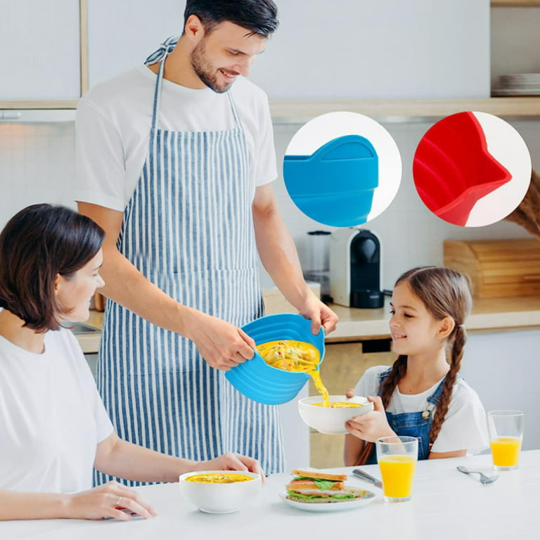 Slow Cooker Divider Liner Reusable & Leakproof Silicone Crockpot Divider  Liners, Dishwasher Safe Cooking Liner for 6-8 Quart Pot (Red+Blue) 