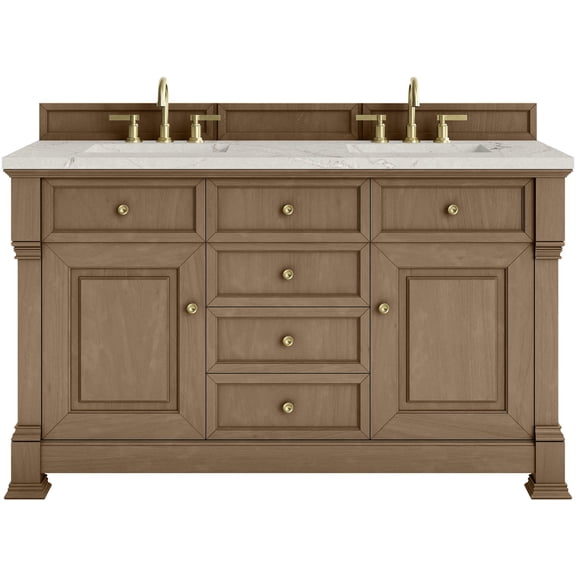 James Martin Vanities 547-V60D-PCN-FVSL Brookfield 60" Free Standing Double Basin Vanity